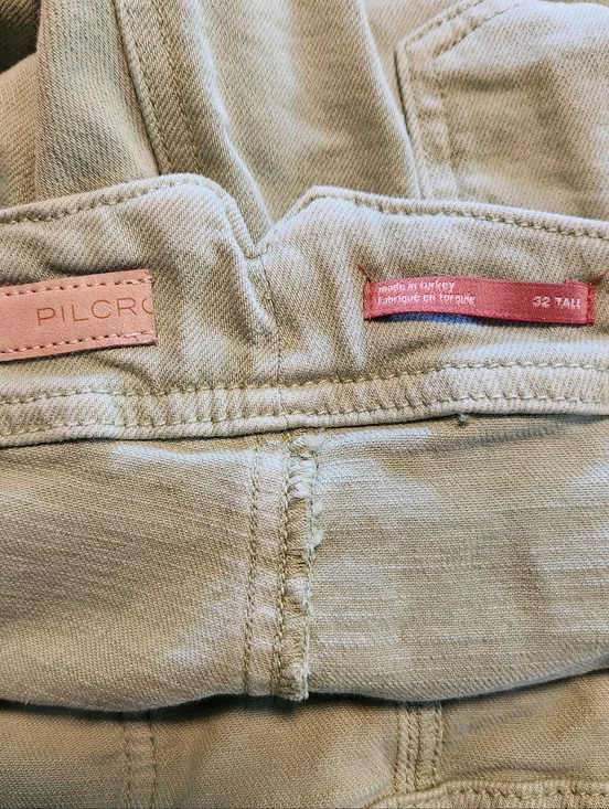 Pilcro Anthropilogie Kit High-Rise Wide-Leg Utility Trousers Sage Green 32 Tall - Picture 10 of 16